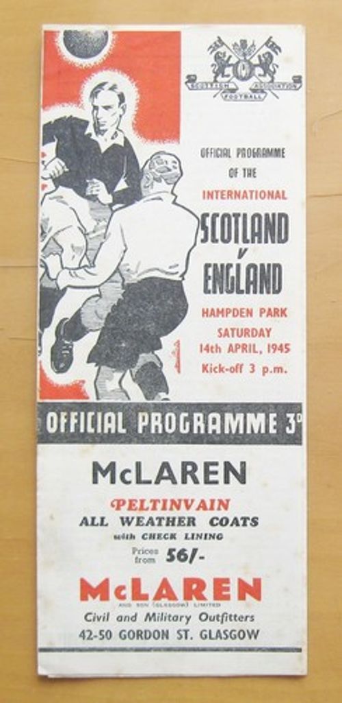 SCOTLAND v ENGLAND 1945 *Good Condition Football Programme*