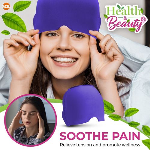 Migraine Relief Cap Headache Hat Ice Cold Heat Therapy Mask Drug Free One Size — image 7