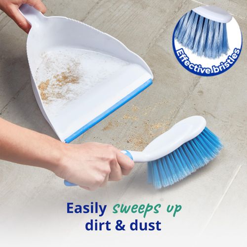 Spontex Dustpan & Brush Set | Large Capacity 2 Count (Pack of 1), White — image 2