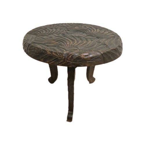 Antique Liberty's Japanese Carved Wood Art Nouveau, 3 Leg Stool. VGC. Del Poss.