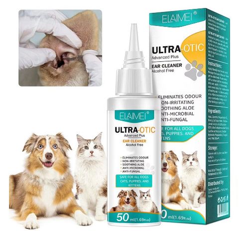 Ear Drops Dogs Cats Pets Treat Ear Wax Scratching Odours UK Stock-50ml — image 8
