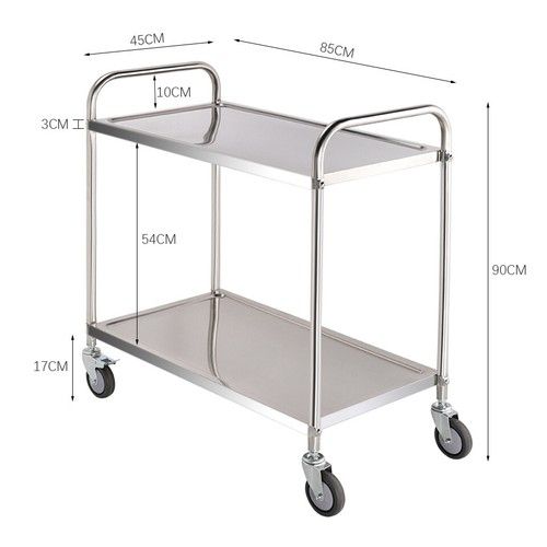 2/3/4-Tier Stainless Steel Rolling Storage Serving Cart Kitchen Trolley w/Wheels
