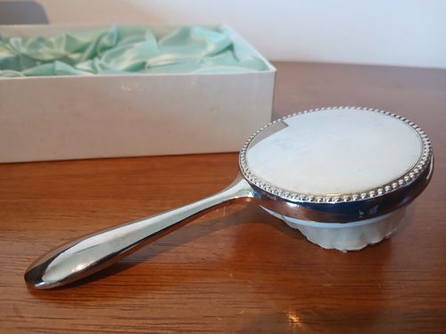 GRENADIER Silver plated white boxed brush and comb baby set — image 7