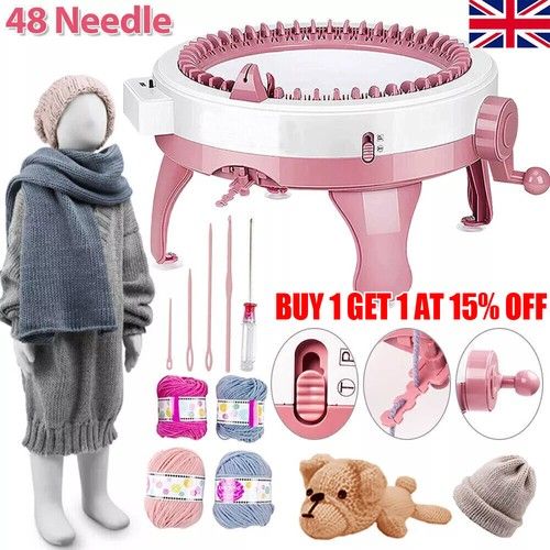 48 Needle Knitting Machine Round Hand Weaving Loom DIY Scarf Socks Hat Kids Toy