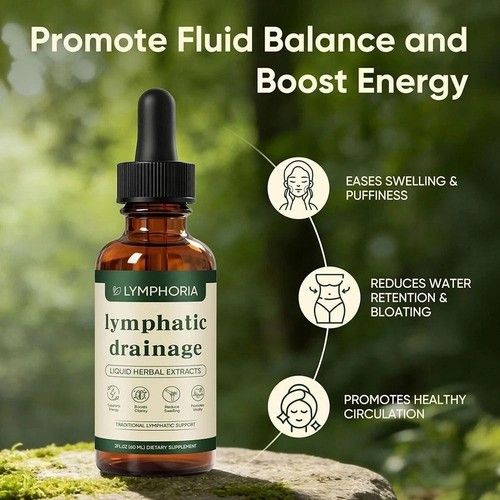 LYMPHORIA Lymphatic Drainage Drops Liquid Herbal Extract Supplement 59ml Dropper