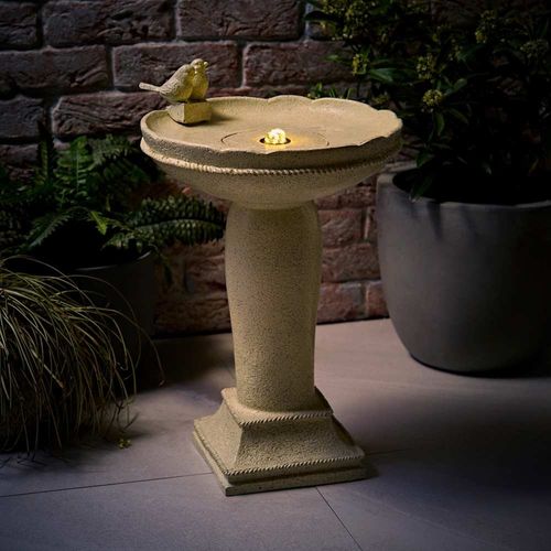 Solar Powered Water Fountain Bird Bath Feature Garden Outdoor Ornament LED Light — image 2