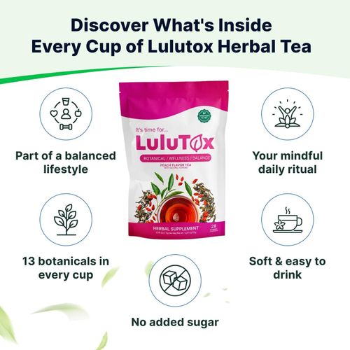 2 x LULUTOX Original Detox Tea Herbal Blend for Healthy Weight PEACH - 56 Bags — image 11