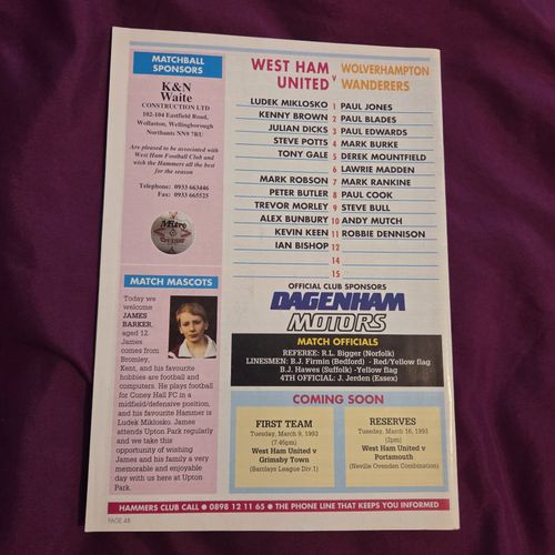West Ham - Bobby Moore Football Programme Bundle - BM6 50th Anniversary — image 3