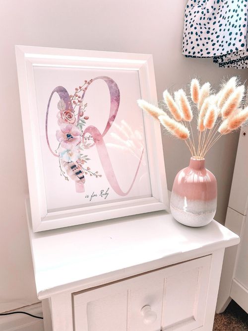 Personalised New Baby Girl Gift, Floral Baby Print Baby Girl Print Birth Details — image 4