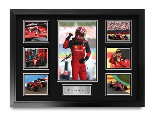 Charles Leclerc Signed Large A2 Framed Formula One Autograph Memorabilia Gift