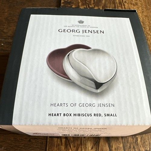 George Jensen Stainless Steel  Trinket /Jewellery heart Box original packaging 