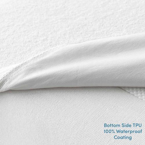 Non-Noisy Waterproof Mattress Protector Fitted Double Bed Cover Anti Allergy Bed — image 12