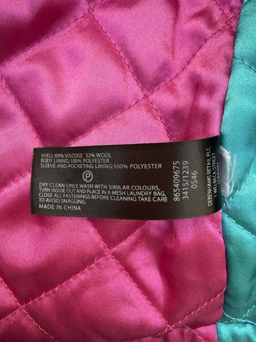Baker Baby Ted Baker Girls Purple Wool Blend Coat 3-6 Months Pink Lined — image 6