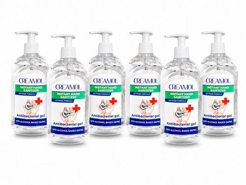 6 X 500ml Instant Hand Sanitiser Gel No Rinse Formula 70% Alcohol Base 2X Strong
