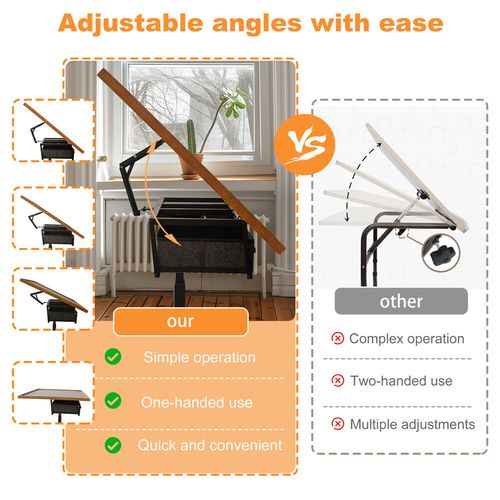 1500Pcs Jigsaw Puzzle Table Storage Board 2-Drawer & 4-Level Adjustable Tilting — image 14