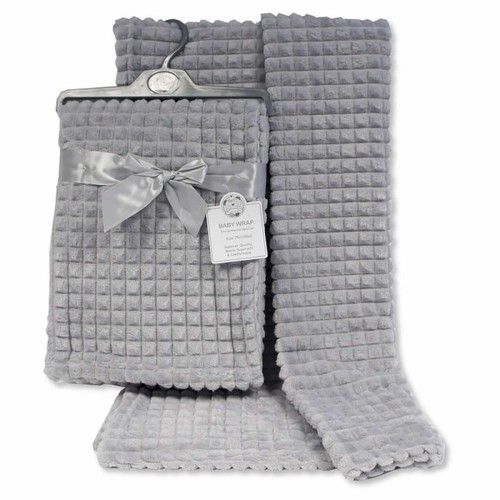 Waffle Fleece Baby Blanket Boys Girls Wrap Moses Basket Pram Car Crib