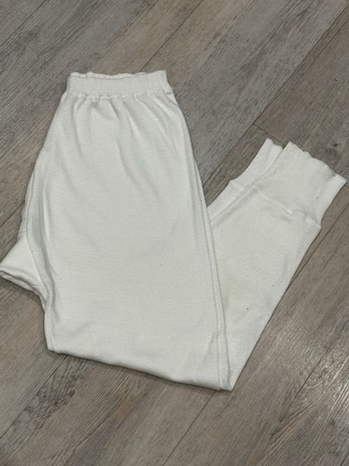 Vintage Palm Made in UK Thermal Long Johns Leggings Ivory / White - Size L
