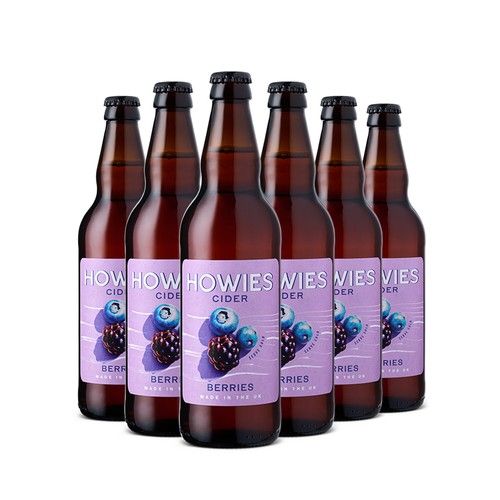 Howies Fruit Cider - Berry Flavour 6 x 500ml Glass Bottles