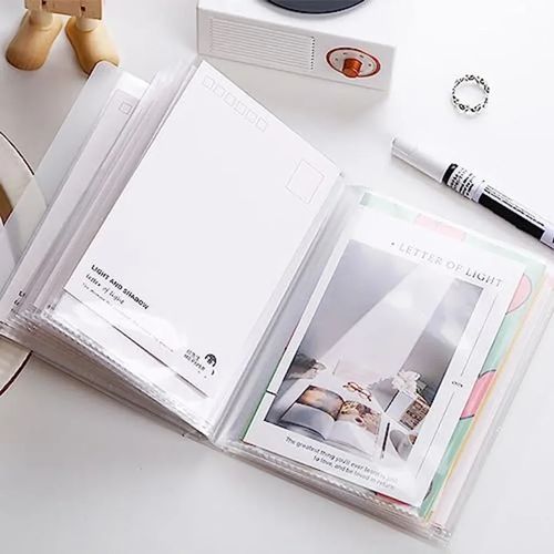 40 Sheets Postcard Storage Book Portable Photo Album Cards Holder Home Use — image 4