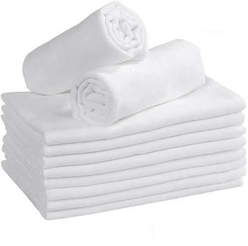 12 Pack Muslin Squares 100% Cotton Baby Soft Swaddle Cloths Nappy Bibs (50x50cm) — image 4