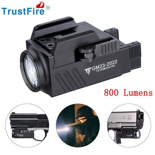 Trustfire 800LM LED Pistol Light Rechargeable Glock Picatinny Tactical LED Torch
