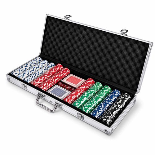 NEW! Poker Set - 500 Piece Texas Hold Em Chips Cards Dice Decks Casino Case — image 6