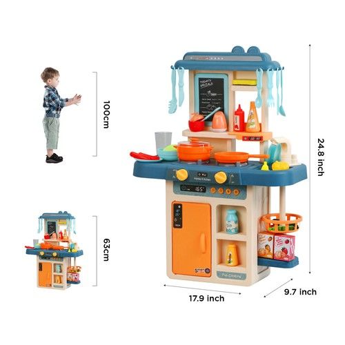 Pretend Kitchen Play Set Kids Girl Boy Learing Playset Cooking Toddler Toys 63CM