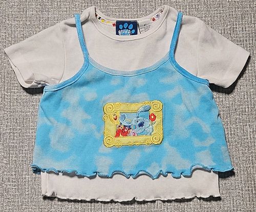 VINTAGE 2000 Blues Clues 2pc Kids Outfit Set Girls Sz 4T Embroidered Nickelodeon — image 7