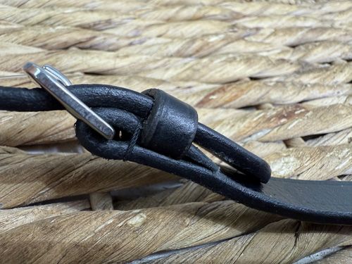 Mega Grip Flexi Reins - Rubber Blocks - Leather - Brown/Black - Billet Ends - XC — image 5