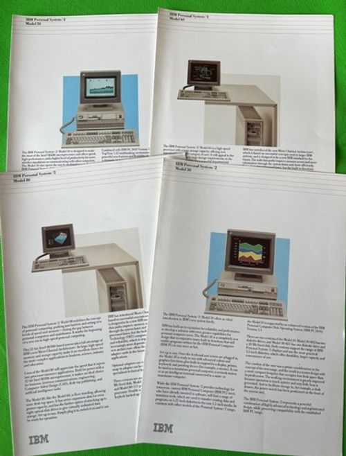 RARE 4 x Vintage IBM PS/2 Brochures Models 30,50,60 & 80.  1987 :MINT  Museum ?
