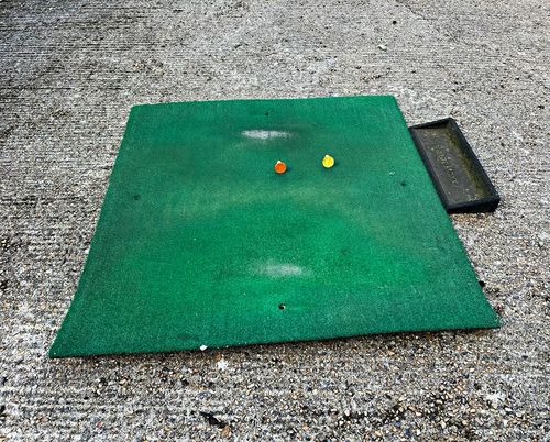 Golf Practice Hitting Mat for Swing Practice, Outdoor, Green/Black, 2 Tees — image 1