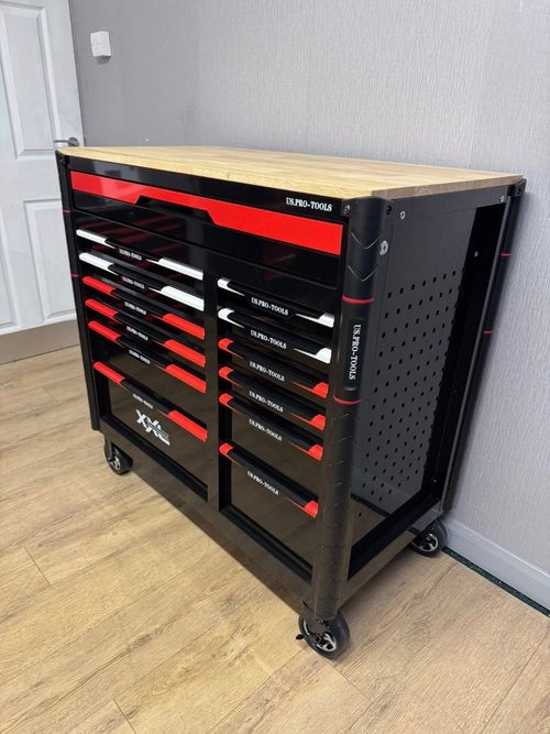 US PRO TOOL CHEST BOX WITH TOOLS TRAYS 13 DRAWER ROLLER CABINET 294 PC — image 18
