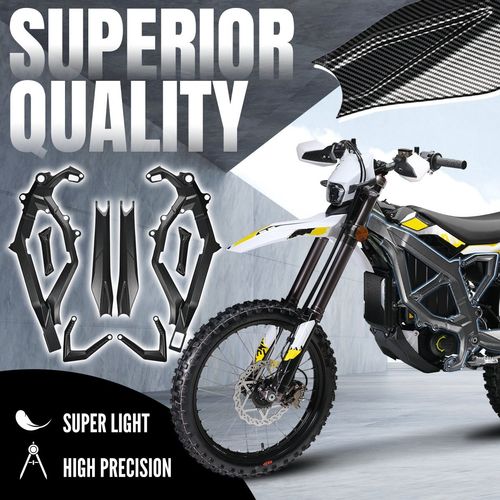 8PCS Carbon Fiber Frame Guards Protector Cover W/Graphics For Surron Ultra Bee — image 7