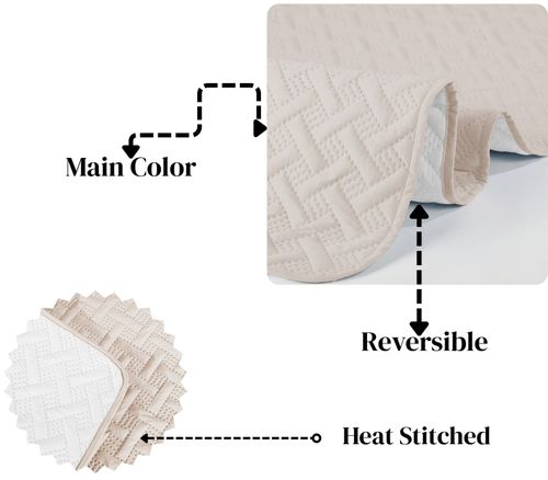 3 Pcs Quilted Reversible Bedspread Bed Throw Single Double King Size Bedding Set — image 8
