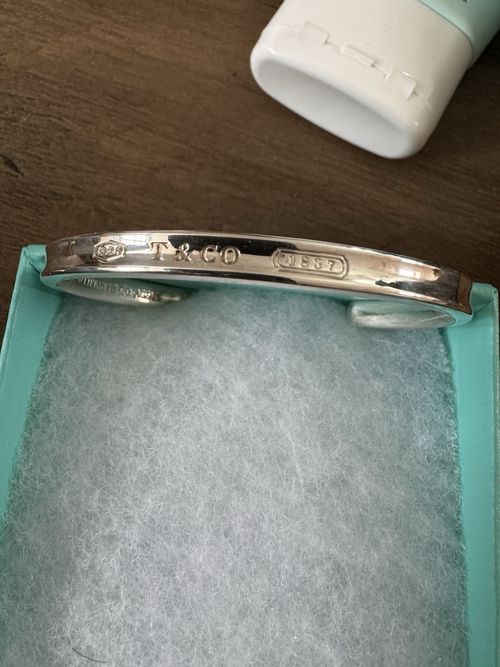 Tiffany & Co. 1837 Signed Sterling Silver 925 Open Cuff Bangle Bracelet — image 7