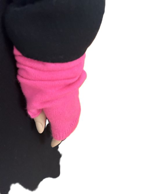 💜 Twin Heart | Ladies | Cashmere Set | Hat Scarf Wrist Warmers | Neon Pink — image 6