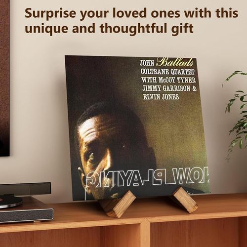 Now Playing Vinyl Record Stand, Solid Wooden Vinyl Record Holder Display Stand — image 6