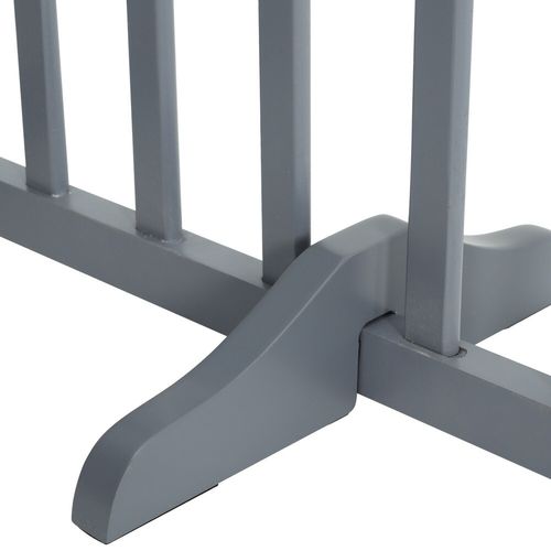 3 Panels Foldable Pet Gate Play Pen Wooden Divider Fences Barrier Doorway Grey — image 10