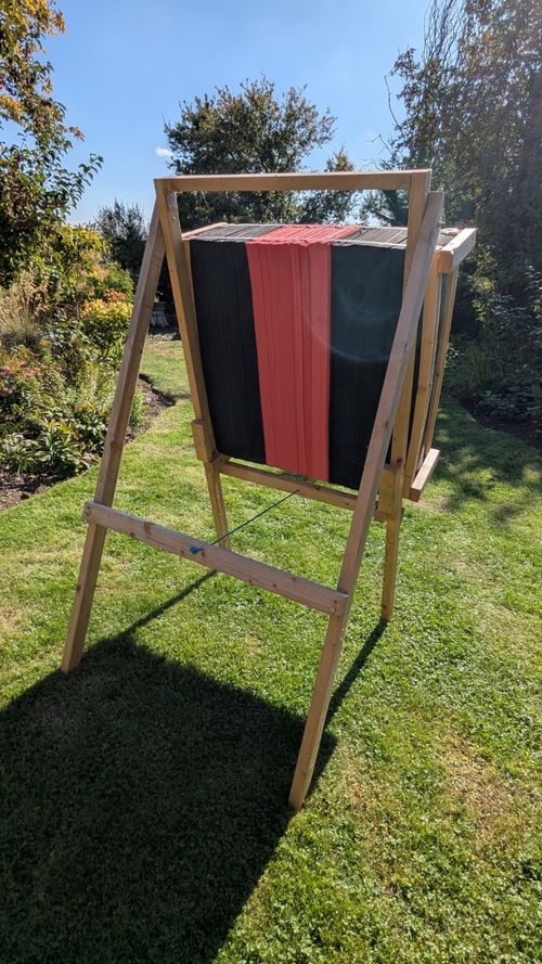 Wooden A-Frame Archery Target Boss Stand with Red/Black Foam Boss Panel — image 7