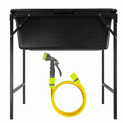 Dog Bath 90L on Foldable Stand with Drain Plug & 5m Pet Shower Hose Grooming Kit — image 10