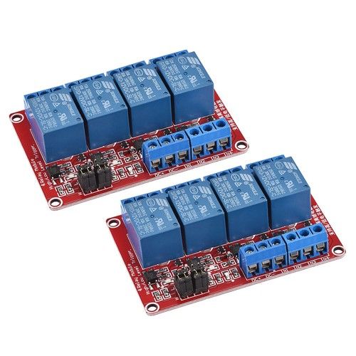 Relay Module 4 Channel 12V High Low Level Trigger Module Red Relay Module 2 Pack
