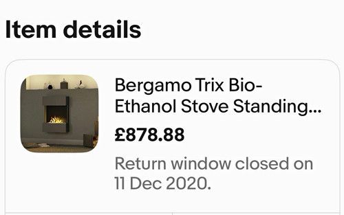 Bergamo Trix Bio-Ethanol Stove Freestanding Black Metal, Ethanol Fuel