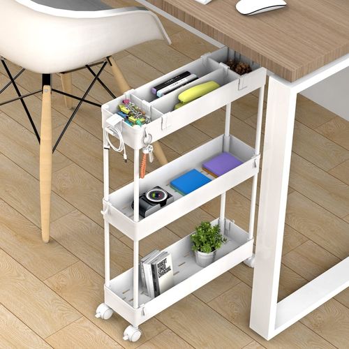 3-5 Tier Storage Trolley Cart Kitchen Bathroom Laundry Narrow Space Rack Rolling — image 3