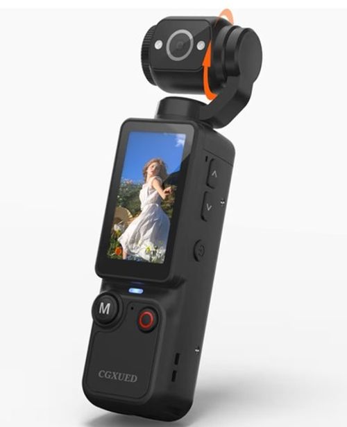 W&O Portable 2.5K Vlogging Camera with 180° Rotating Lens, Pocket Body Black 