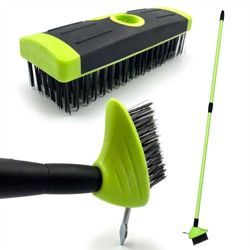 3 in 1 Cleaning & Weeding Brush Garden Patio Twin Heads Weed & Moss Removal Tool