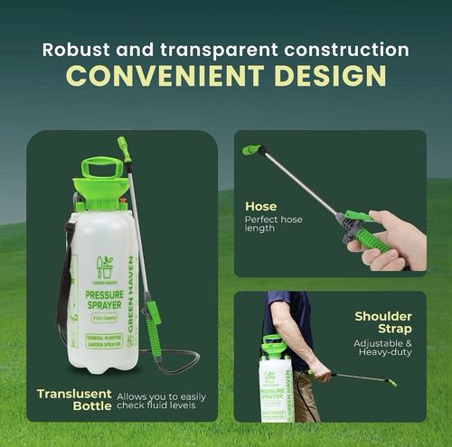 8L Pressure Sprayer Pump Action Manual Garden Sprayer Strap GREEN HAVEN — image 3