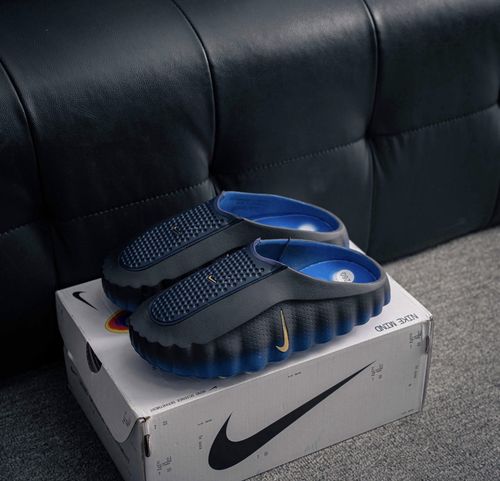 Nike Mind 001 pregame mules in Black & Blue mules. BNWT - Nike UK 10 — image 9