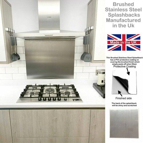 Brushed Stainless Steel Kitchen Splashback Cooker Splash Back Free Postage