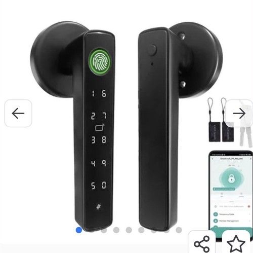 Keypad Door Lock with Handle 5-in-1 Fingerprint Smart Lock App access management