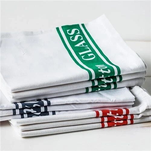 100% Cotton Bar Glass Cloths 10 pc Pack Tea Towels | Kitchen Catering Restaurant — image 2